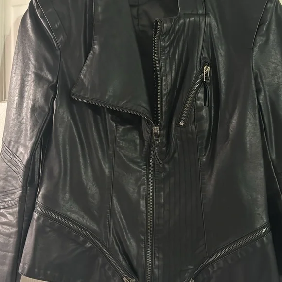 Faux leather black moto jacket - Picture 3 of 3
